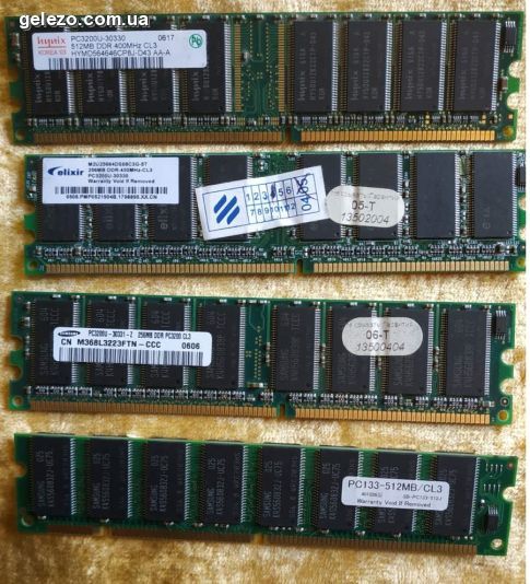 image 1 in : , 4 .  1. Samsung PC133-512MB/CL3  2. Elixir 256MB DDR-4 -  .
